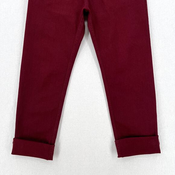 BASSIKE Straight Jeans Womens Small Burgundy Wine High Rise Slim Stretch - Picture 5 of 13